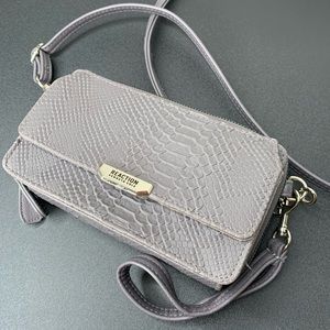 Kenneth Cole Reaction dusty purple gray wristlet bag